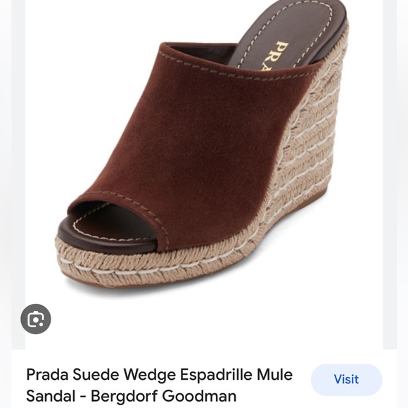 Prada Wedge Espadrilles 37.5 - Picture 10 of 16